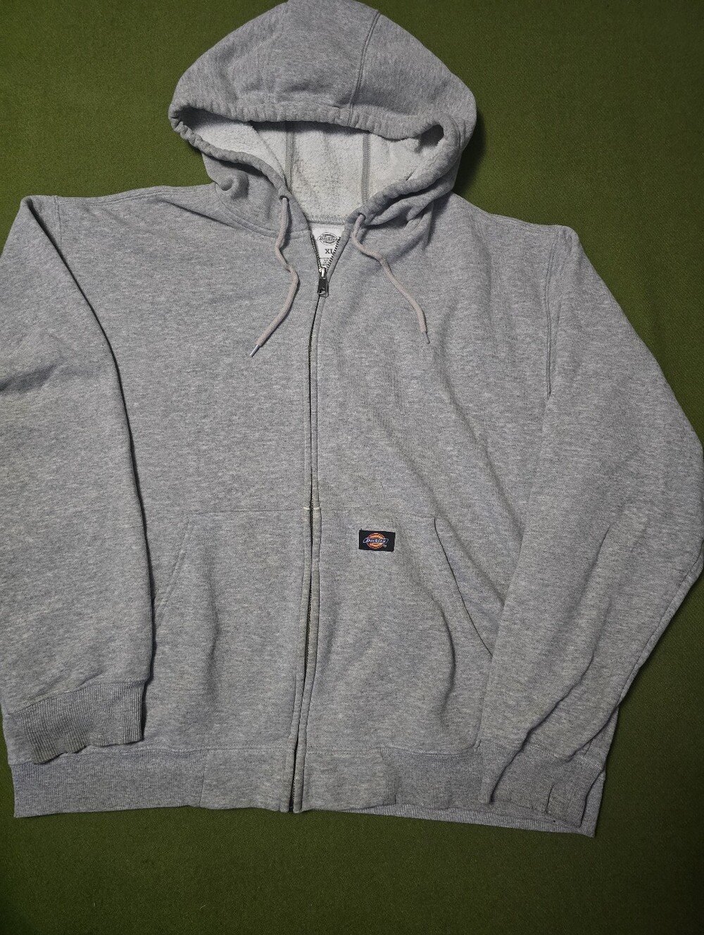 Vinyage Dickies Men’s Gray Full-Zip Hooded Sweatshirt